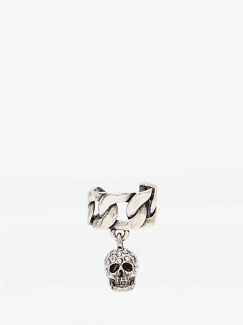 Ear Cuff Alexander McQueen Chain With Pave Skull Mujer - Dorados - Mexico 415-JBUWTG